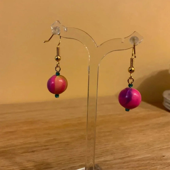 KVITKA CREATIONS Pink Handmade Beaded Earrings - Picture 10 of 13